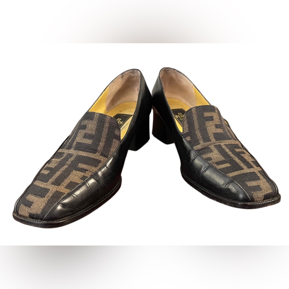 Fendi Zucca Logo Leather Loafers | Size 36.5 or 23.5 cm - Picture 3 of 16